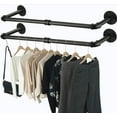 thumbnail image 2 of Set of 2 Industrial Pipe Clothes Rack Wall Mounted Garment Rack,Iron Garment Bar, 2 of 9