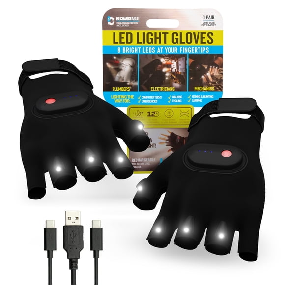 Guantes linterna Klear Concepts con 8 LED recargables