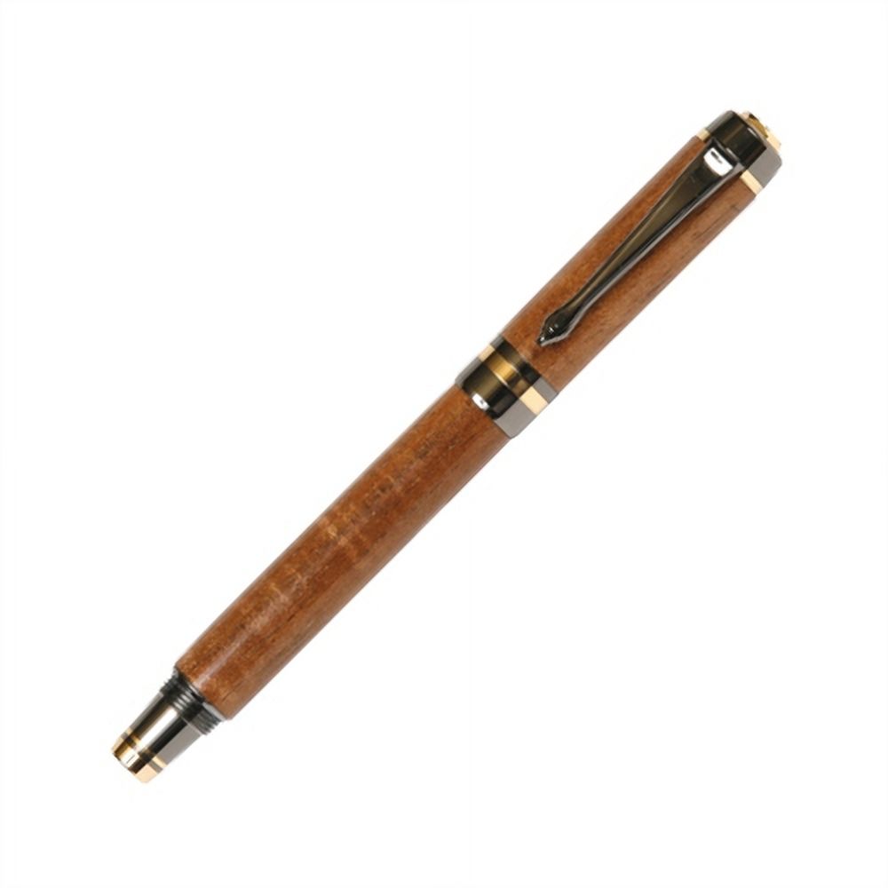 Lanier Pens - Elite Fountain Pen - Gun Metal - Hawaiian Koa