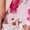 Pink, variant on Plus Size Women Floral Print Round Neck Short Sleeve Pleated Elegant Dress for Wedding Guest Garden Party Kentucky Derby Spring Outfit