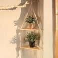 thumbnail image 2 of 1/2/3-tier Floating Wall Shelf Wood Triangle Corner Display Stand Boho Home Decoration Living Room Bedroom Wall Hanging Decor, 2 of 10