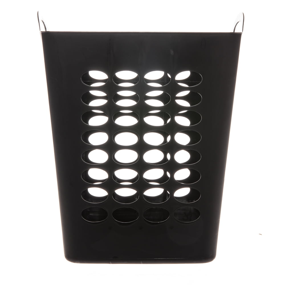 Mainstays 1.6 Bushel Flexible Square Plastic Laundry Hamper, 3 Pack, Black