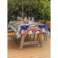 thumbnail image 3 of Outdoor Tablecloth with Umbrella Hole for Patio/Picnic/Party/Camping, 4th of July Daisy Waterproof Table Cloth Rectangle Table Cover Washable, Patriotic Floral Black Plaid (60"x 84"), 3 of 8