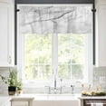 thumbnail image 5 of White Marble Valances for Windows Grey White Abstract Art Rod Pocket Curtain Valance Window Treatment Short Curtains for Kitchen Living Room, 60"x18", 5 of 5
