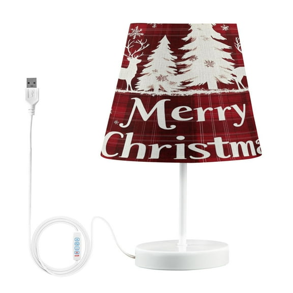 BZSMCE Table Lamp Creative Christmas Trees and Reindeer Painting Simple Pattern Night Light