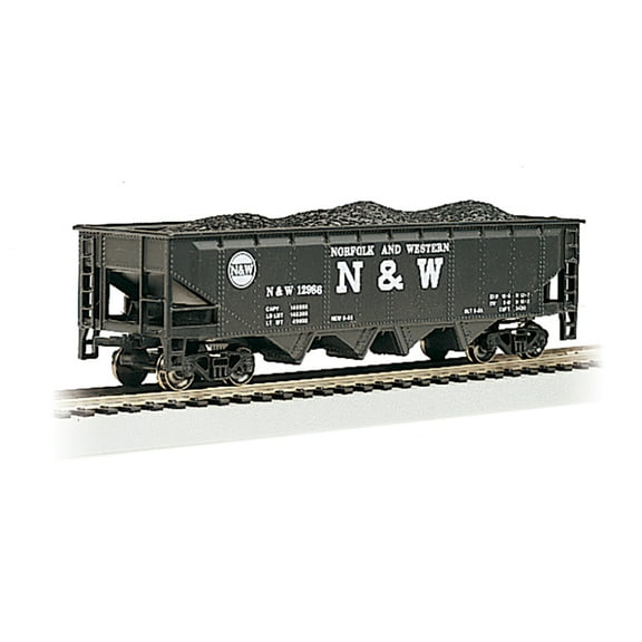 bachmann-40' quad hopper - ready to run - silver series(r) -- norfolk & western