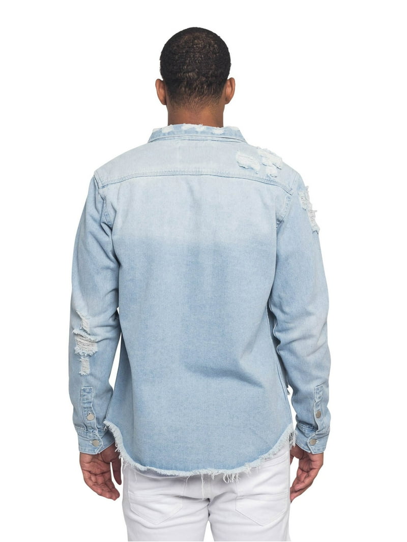 Victorious Men's Long Sleeve Button Up Denim Shirt DK158