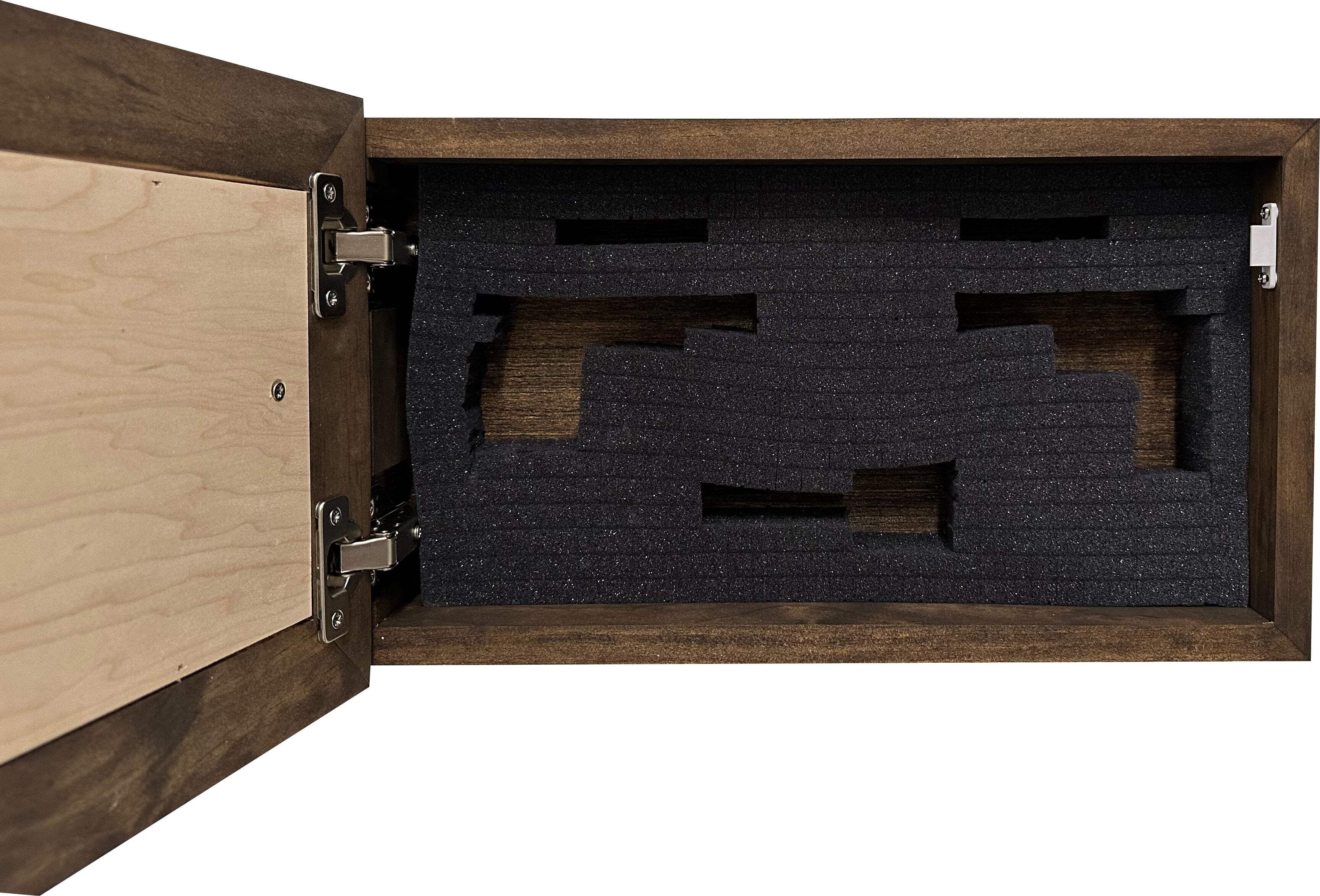 Bellewood Designs Wood Gun Cabinet Wall Decor, Bears in the Woods, Hidden Gun Safe, Secure Pistol Storage Rack