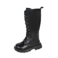 thumbnail image 2 of LYHao Fashion Autumn Children Girls Sports Shoes Flat Thick Bottom Non Slip Easy To Wear PU Upper Comfortable Boots ,Girls Boots Sizes 13.5 Black(8-9 Years), 2 of 6