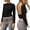 Black, variant on Women's Fashion Solid Backless T Shirts Crop Top Casual Short Sleeve Short Top Black + M
