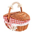 thumbnail image 1 of Cesta de mimbre hecha a mano Cesta de mimbre para picnic y acampada Cesta de almacenamiento de compras y asa Cesta de mimbre de madera para picnic, 1 of 8
