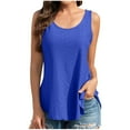 thumbnail image 2 of Vivianyo HD Women's Sleeveless Tank Top Womens Tank Tops Summer T Shirts Round Neck Sleeveless Casual Loose Blouses, 2 of 8