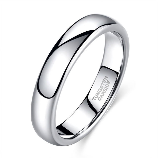 Anillo clásico simple y liso con borde recto, ancho de 2/4/6/8 mm, anillo de acero de tungsteno para hombres y mujeres