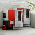 thumbnail image 3 of GOSMITH  Red and Grey Abstract Art Pillow Cover, Modern Black White Wall Decorative Throw Pillows Cushion Cover for Bedroom Sofa Living Room, 3 of 5