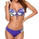 thumbnail image 3 of Traje de baño dividido con ribete de volantes, traje de baño con estampado floral para mujer, traje de baño tankini con pajarita para mujer, artesanía excepcional, 3 of 6