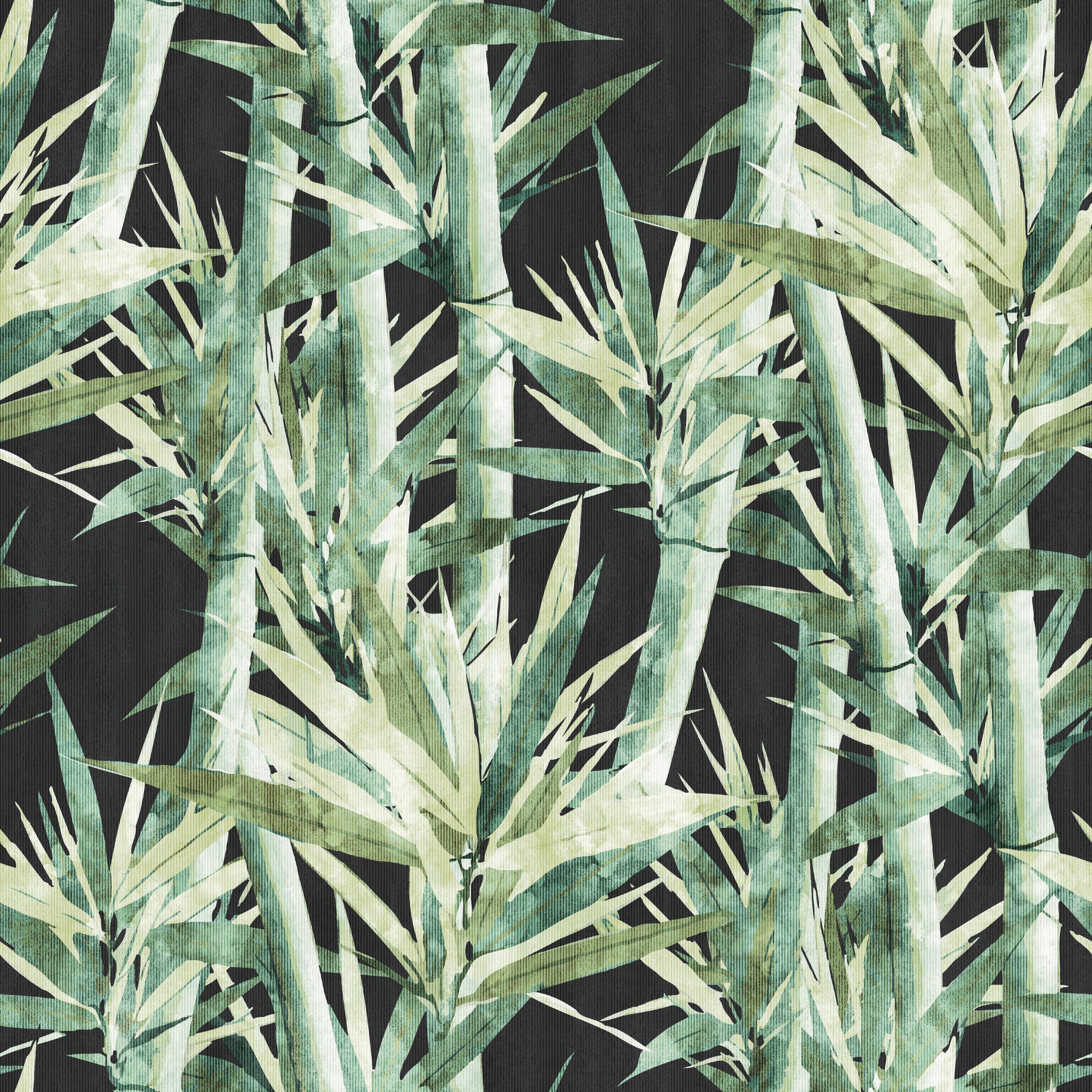 RoomMates Green and Black Lucky Bamboo Peel and Stick Wallpaper
