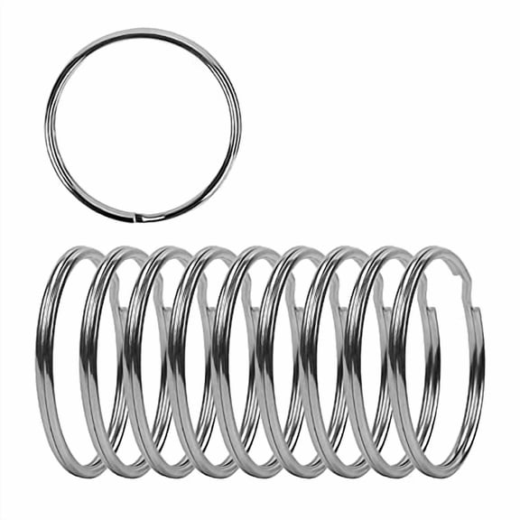 3 Inch Flat Key Rings - Very Large Split Key Rings - Silver Steel Round Edged Circular Keychain Ring Clips - Sturdy Key Chain Ring Connector (Pack of 10)