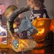 thumbnail image 4 of Halloween Lantern Lights, Halloween Resin Pumpkin Skull Figurine Statue, Ornaments for Fireplace Desk Windowsill, 4 of 5