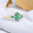 thumbnail image 2 of Natural Green Emerald Promise Ring Bridal Cluster Statement Ring Yellow Gold Customized Jewelry Birthday Anniversary Gift For Love, 2 of 4