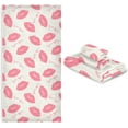 thumbnail image 6 of Dreamtimes Bath Towel Sets for Bathroom Hand Towels Fingertip Towels Pink Lips Love You 3 Piece Decorative Soft Cotton Absorbent, 6 of 6