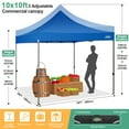 thumbnail image 4 of SANOPY 10x10 Pop Up Canopy,Heavy Duty Canopy UPF 50+ All Season Wind Waterproof Commercial Outdoor Wedding Party Tents for Parties Canopy Gazebo with Carrying Bag, Blue, 4 of 7