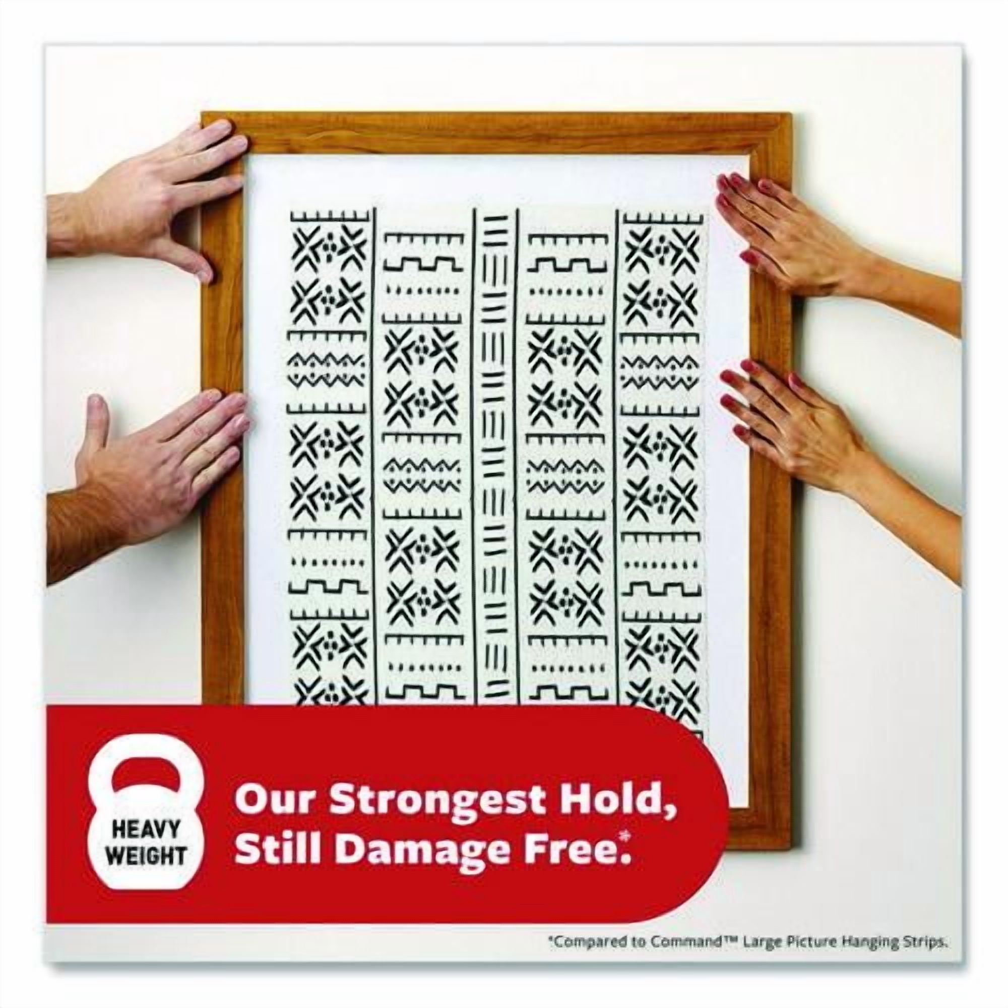 Picture Hanging Strips, X-Large, Removable, Holds up to 20 lbs per 4 Strips, White, 16 Pairs/Pack | Bundle of 5