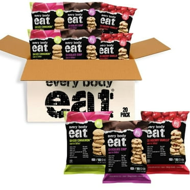 Every Body Eat Crunchy Cookie Bites Variety Pack, Gluten & Dairy Free, Vegan, School Lunch Snacks, Single Serve (Pack of 20)