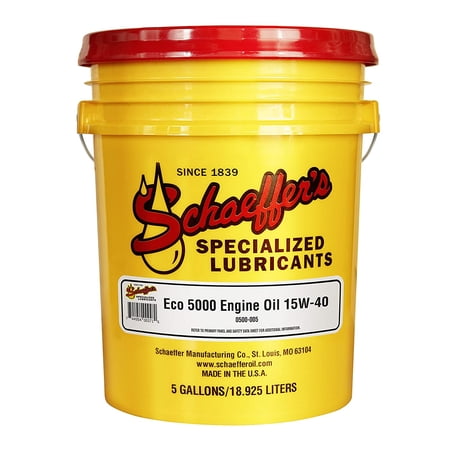 Schaeffer Manufacturing Co. 0500-005 Eco 5000 Engine Oil, 15W-40, 5-Gal Pail
