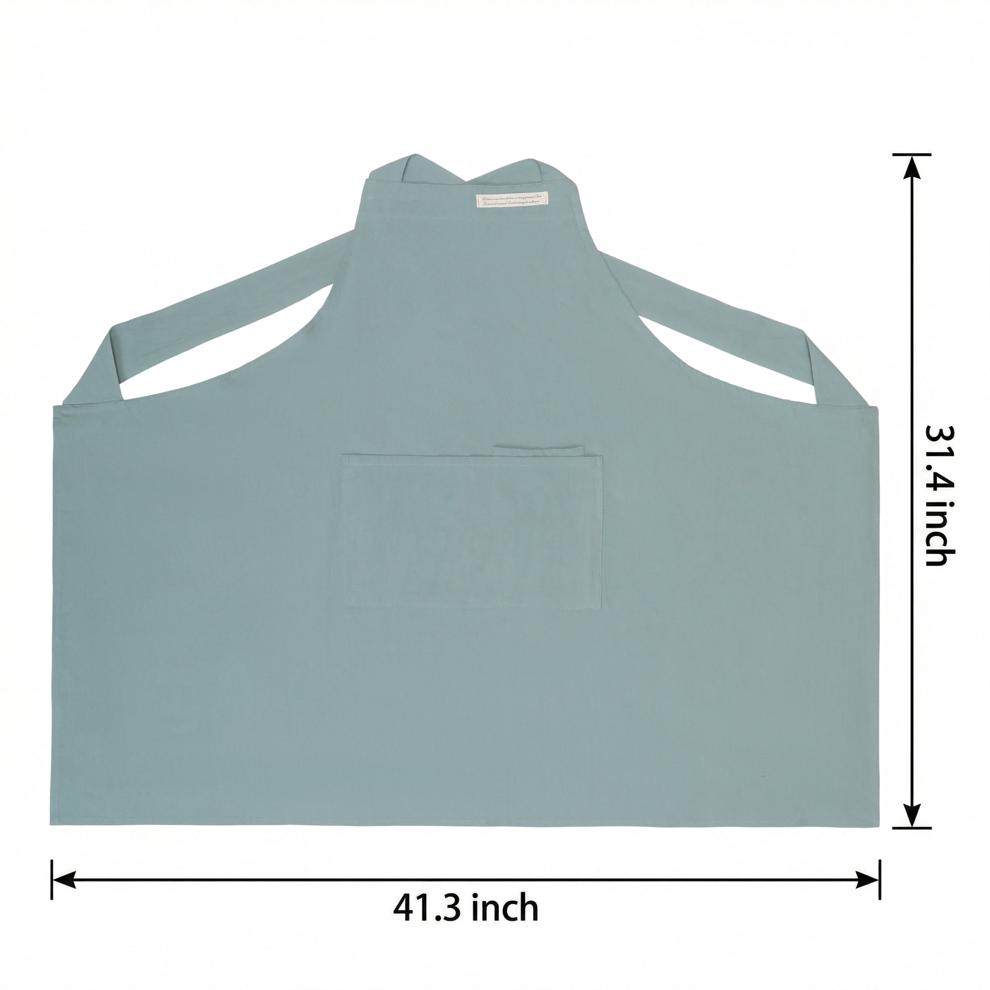 Unique Bargains Women with Pockets Kitchen Cotton Cooking Apron 31.4x41.3in Light Blue