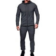 thumbnail image 1 of Men's Tracksuit Set Camouflage Sweatshirt Jogger Sweatpants Solid Patchwork Warm Sports Suit, 1 of 3