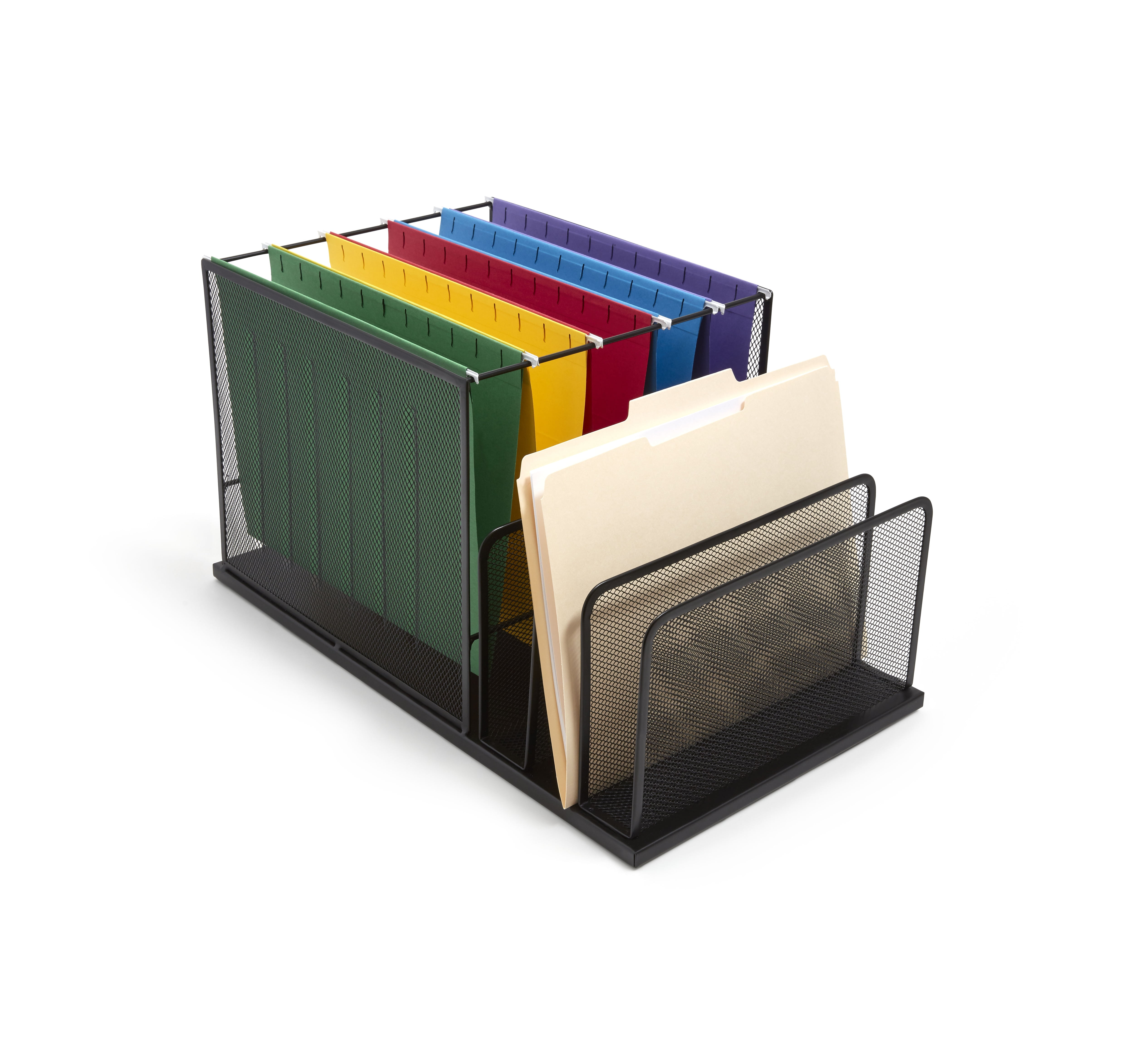 TRU RED 4 Compartment Wire Mesh File Organizer TR57536