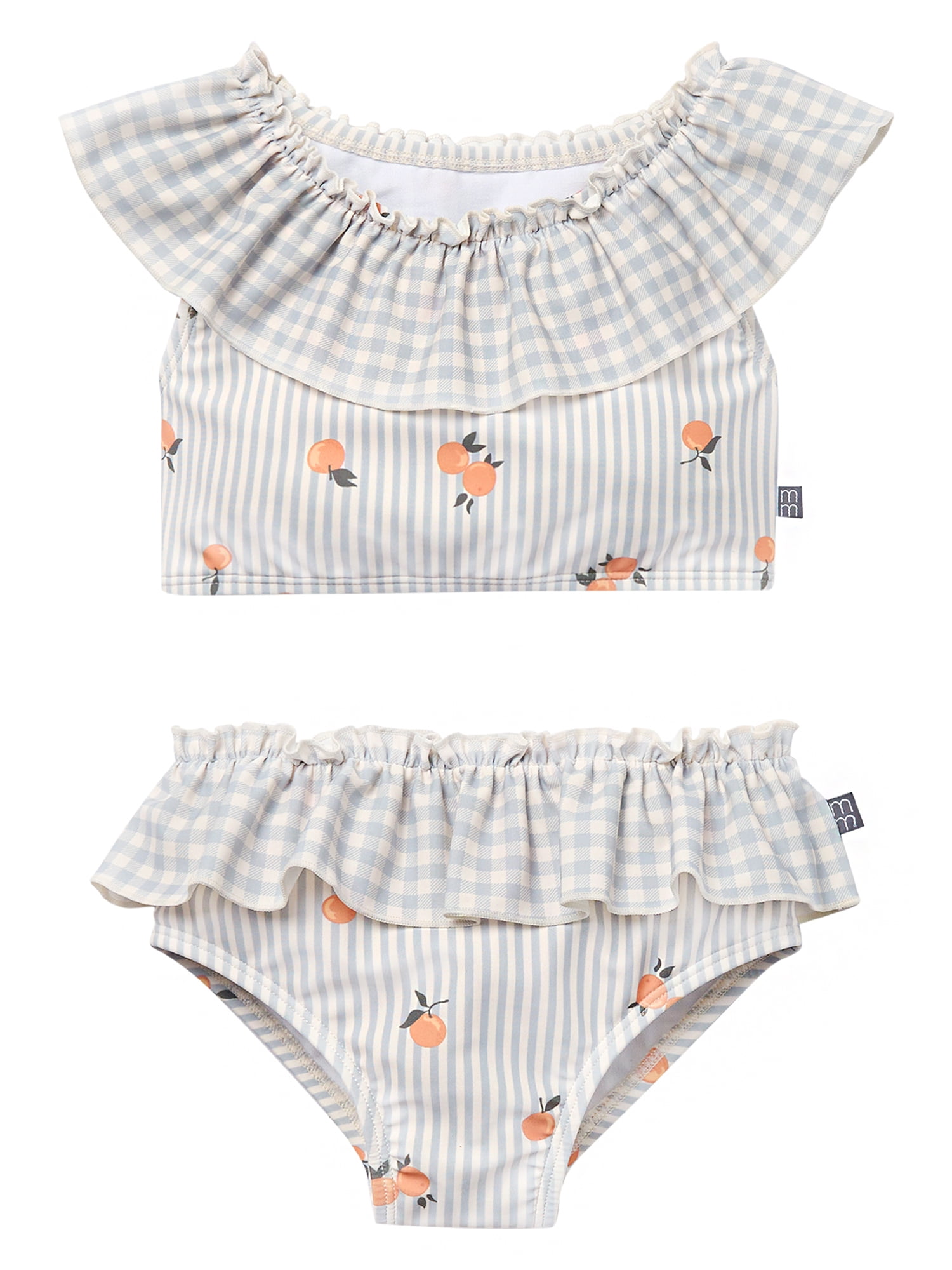 Modern Moments by Gerber Toddler Girl Swimsuit with Neck Ruffle, 2-Piece, Sizes 12M - 5T