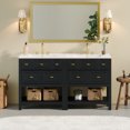 thumbnail image 3 of Euroco 60'' Bathroom Vanity with Ceramic Sink Combo, Free Standing Single Vanity Set with 5 Drawers, Solid Wood Frame Bathroom Storage Cabinet, 3 of 9