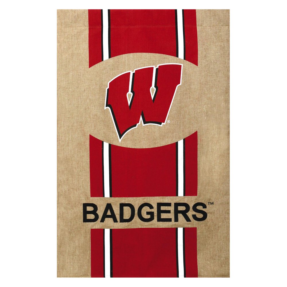 Team Sports America NCAA Striped Burlap Garden Flag