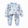 thumbnail image 5 of HCNTES Toddler Boy 2-piece Pajamas Sleepwear Pjs for Baby Cute Soft Clothes Suit Dailywear & Loungewear Outfits Set Kids Clothing Outfits(A01-Blue,8-9 Years), 5 of 6