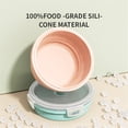 thumbnail image 4 of Collapsible Food Storage Container with Lid Portable Silicone Food Container Microwave Freezer Safe Lunch Box YH1113grey, 4 of 6