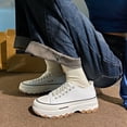 thumbnail image 4 of Women Platform Canvas Sneakers Lace Up Casual Thick Sole Casual Shoes, 4 of 6