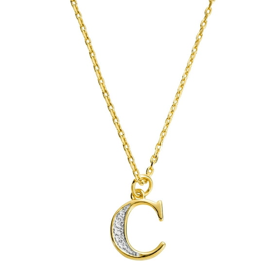 Personalized Planet Women's Diamond Accent Initial Charm Necklace