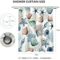 thumbnail image 3 of Nautical Coastal Shower Curtain Beach Bathroom Decor Starfish Seashell Shower Curtain for Bathroom Washable Durable Fabric Bathroom Shower Curtains 72x72 in, 3 of 6