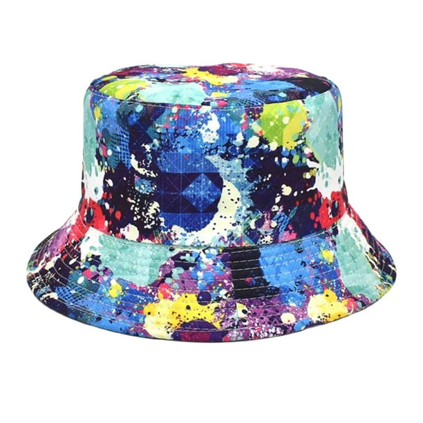 nsendm Male Hat Adult Bucket Hat 58 Tie Dye Printed Fisherman Hat Men and  Men Travel Fashion Basin Hat Outdoor Sun Sun Hat Men's(Blue, One Size) 