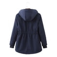 thumbnail image 2 of Winter Coats for Women Solid Jacket Long Sleeve Draw Back Outwear Cardigan Hooded Keep Warm Pocket Coat Tops Warm Ski Windbreaker Outerwear Jackets for Women, 2 of 3