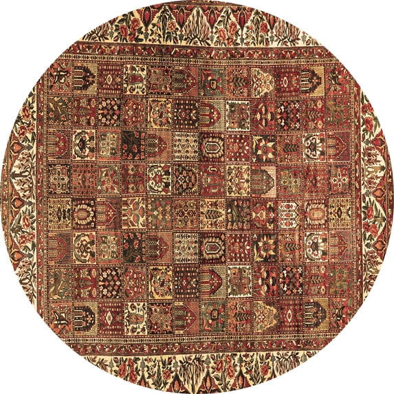 Ahgly Company Indoor Round Persian Brown Traditional Area Rugs, 7' Round