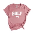 thumbnail image 4 of Distressed Golf Coquette Bow Shirt for Women and Teens Girly Graphic Tee for Golfer Mauve Shirt Adult X-Large, 4 of 4