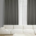 thumbnail image 2 of Exclusive Fabrics  Faux Linen Extra Wide Room Darkening Curtains (1 Panel) Blazer Grey 100 X 96 96 Inches, 2 of 5