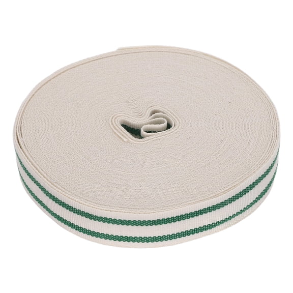 LOLIPPYY 0.6 Inch Wide Green Striped Cotton Ribbon for Wrapping, Floral Arrangements, Crafts and Decorations