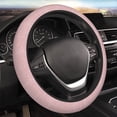 thumbnail image 4 of Cauagu Pink Stripes Print Car Steering Wheel Cover - Universal Car Accessory for Diverse Cars for Steering Wheel with a Diameter of 14.5"-15", 4 of 7
