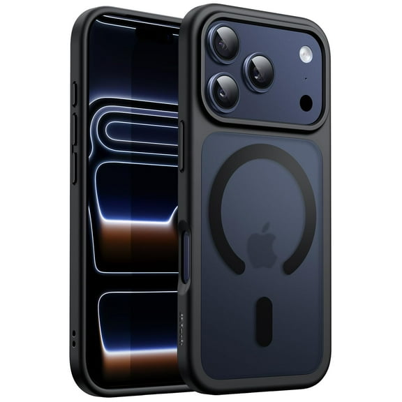 JETech Magnetic Case for iPhone New Pro Max 6.9-Inch Compatible with MagSafe, Translucent Matte Back Slim Minimalist Shockproof Phone Cover (Black)