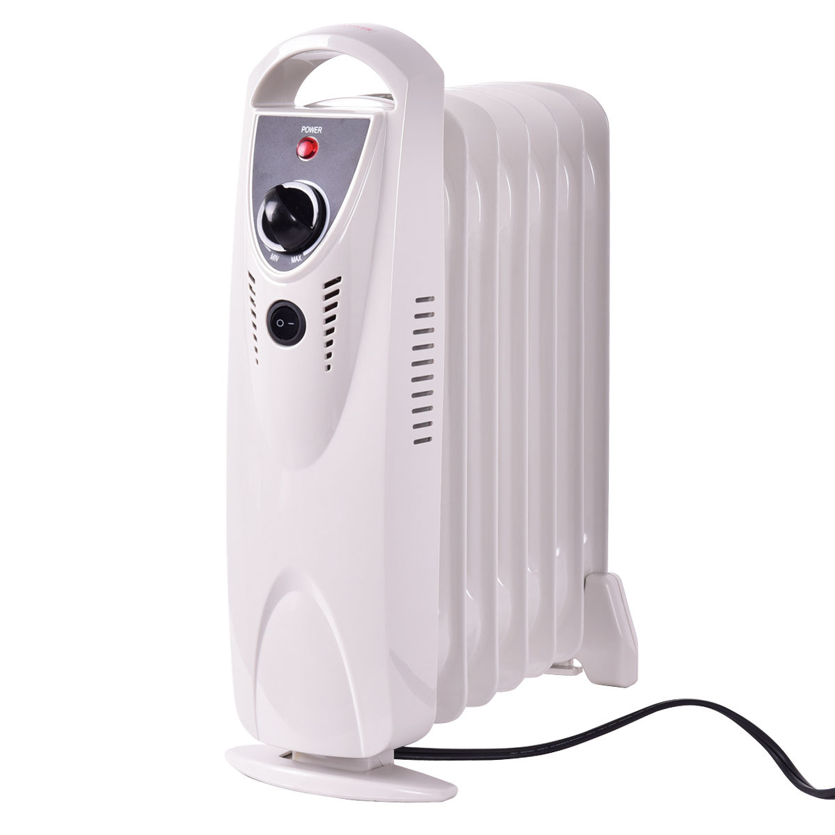 White Safety Cut Off Portable Electric Heater with Adjustable Thermostat Generic OFR260 Oil Filled Radiator 2000 W 9 Fin 