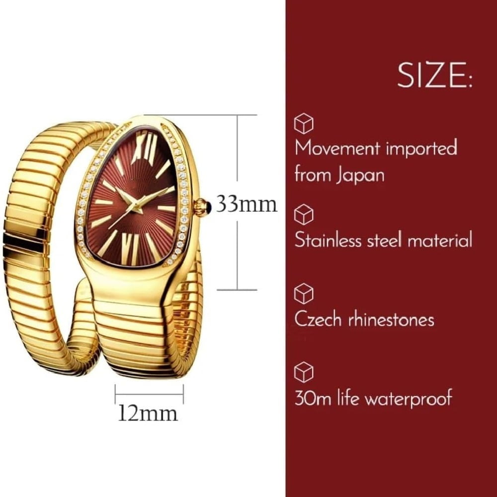 Classic Snake Shape Watch For Women Gold Silver Scaleable Bracelet Watches Bling Diamonds Quartz Ladies Wristwatch