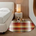 thumbnail image 4 of 5ft Washable Round Rug, Scottish Tartan Plaid Non-Slip Circle Area Rug for Living Room Bedroom, Gingham Plaid Vintage Geometric Grid Indoor Floor Mat for Home Decor, 4 of 9